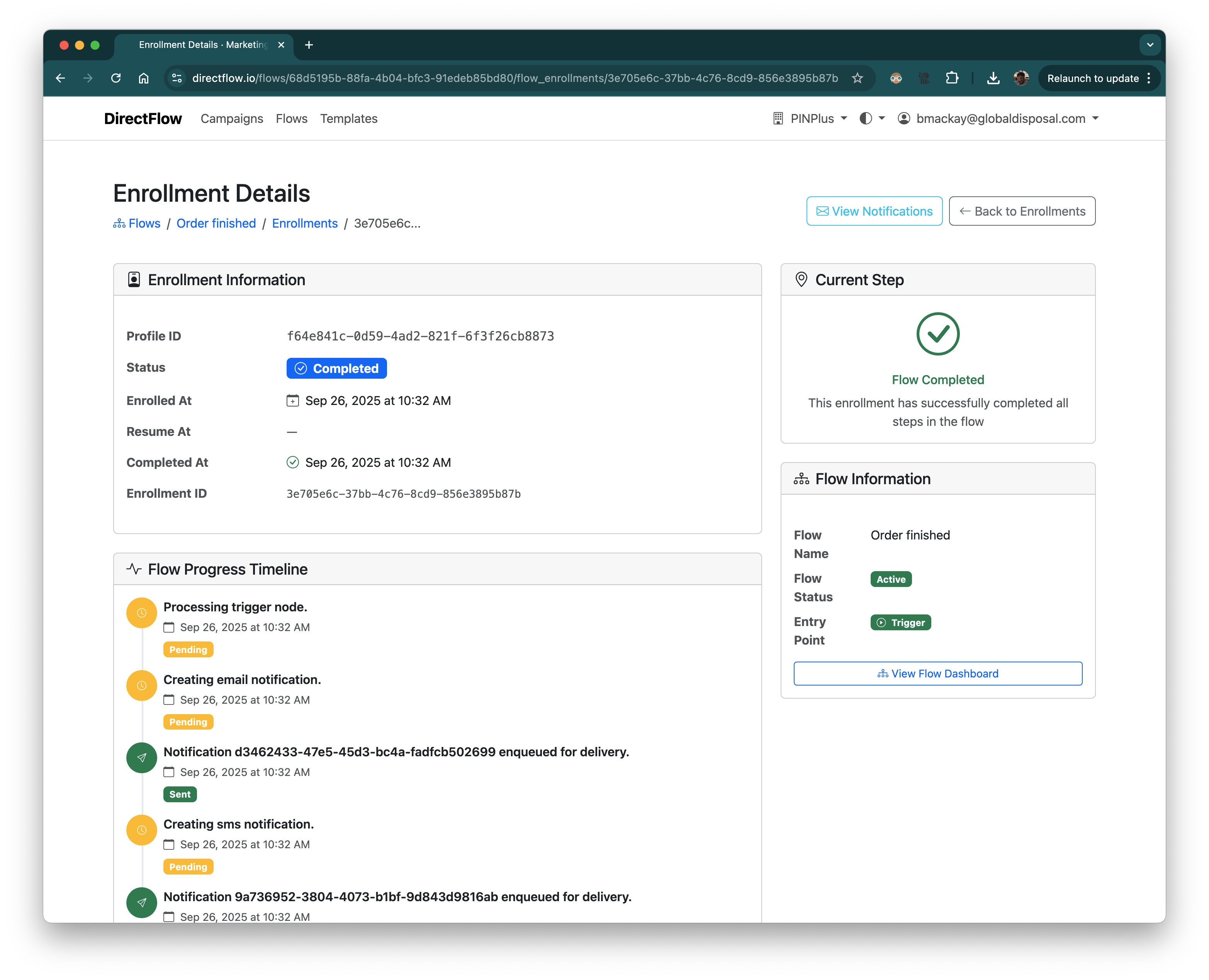DirectFlow Dashboard Interface